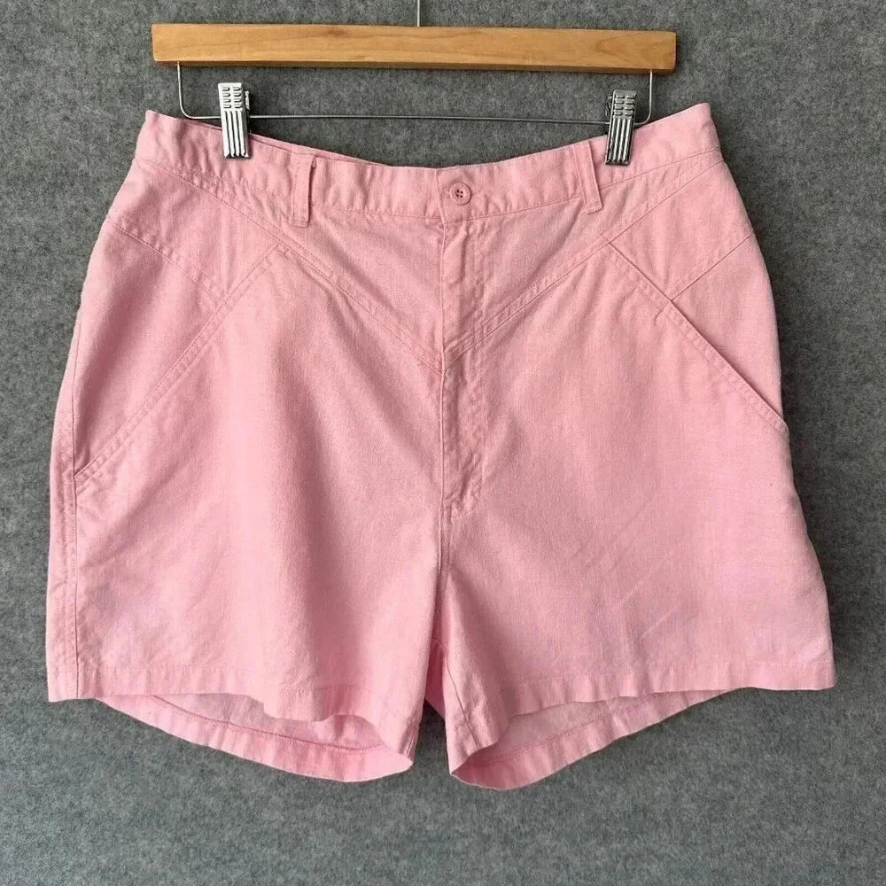 Vintage 90s Gitano Shorts Womens 34 Plus Pink Front Yoke High Rise Breezy Spring